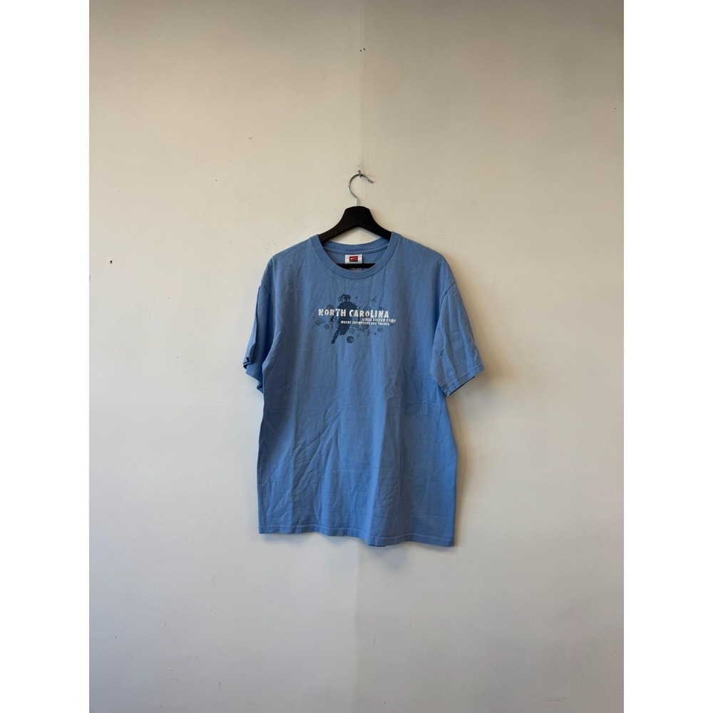 Vintage North‎ Carolina Girls Soccer Camp Shirt Medium Blue Nike Soccer Graphic